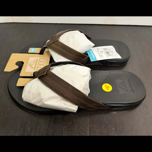 REEF Cushion Phantom LE Flip Flop Sandals Black/Brown Mens 13 - Picture 5 of 13